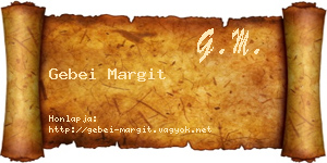 Gebei Margit névjegykártya